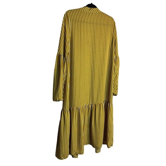 V ery j Striped Woven Duster Long Puff Sleeve,Ruffled Hem Line for - Picture 9 of 14